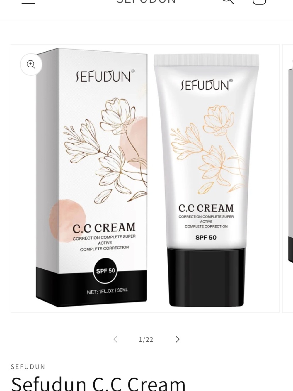 This Sefudun C.C Cream is a 4-in-1 complexion corrector that evens complexion